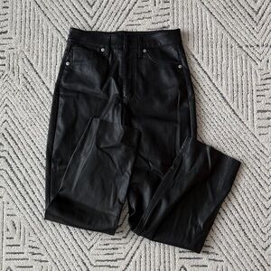 Express Black Faux Leather Trousers